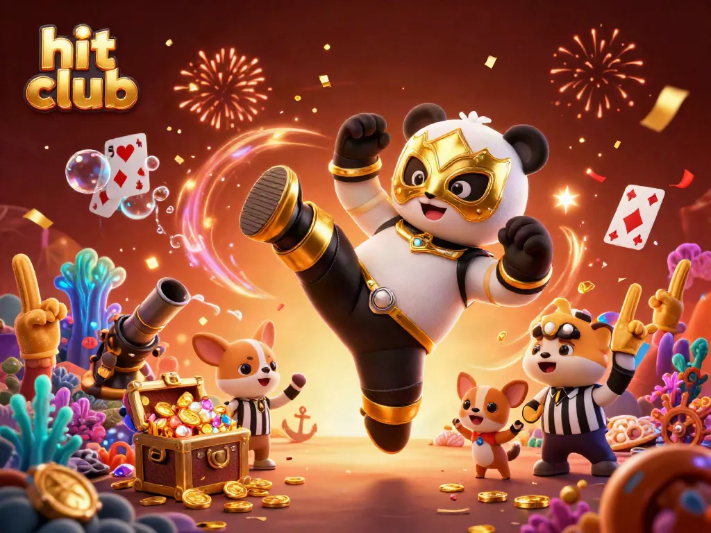 Experience thrilling action at Hit Club with our vibrant, animated wrestling scene showcasing excitement and luck.